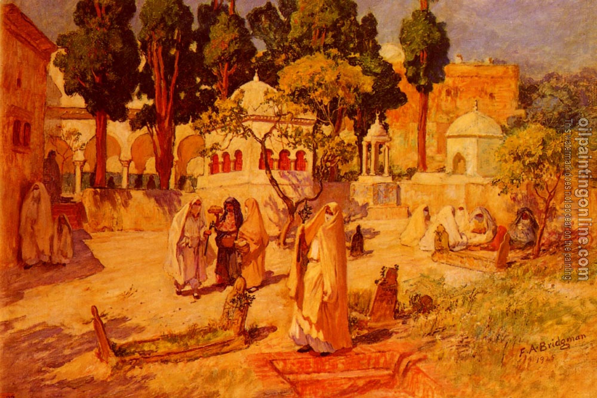 Frederick Arthur Bridgman - Arab Women at the Town Wall